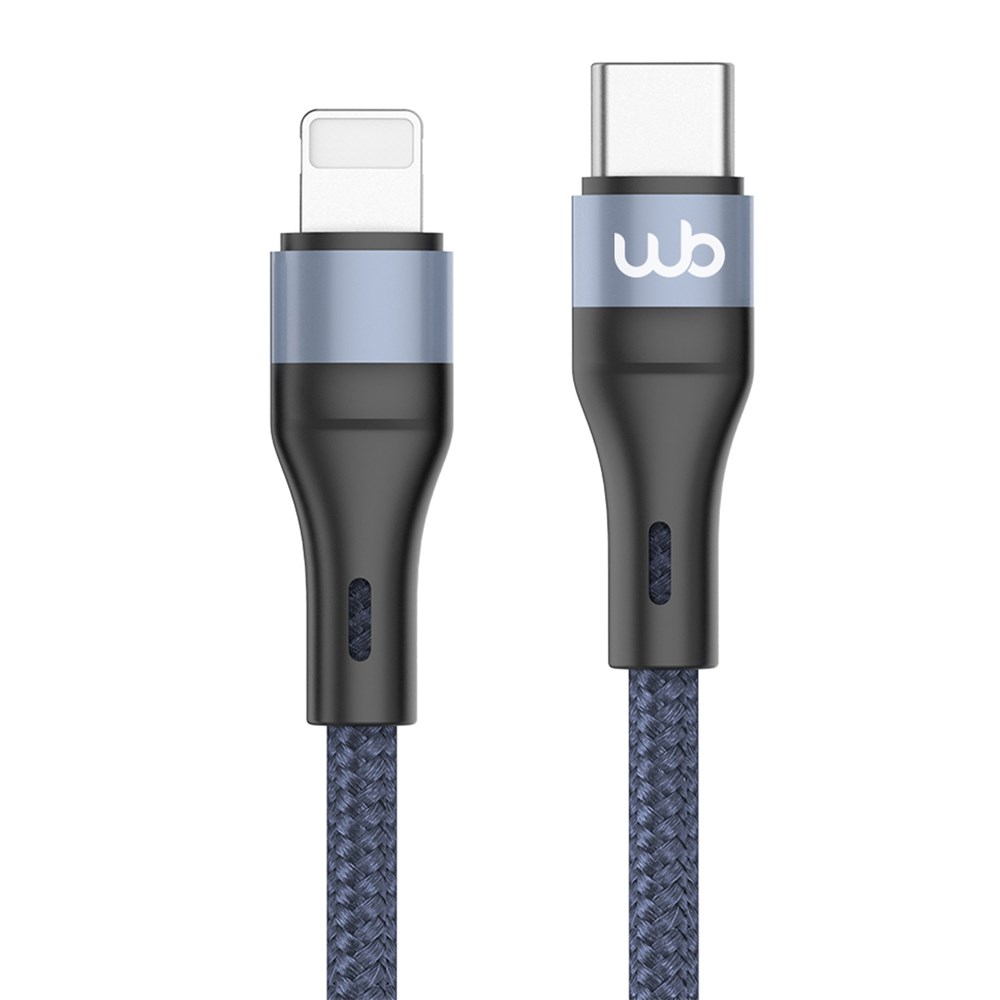 Cabo USB-C para Ligthning 27W WB 1 metro TPE e Nylon Trançado Compatível com IOS