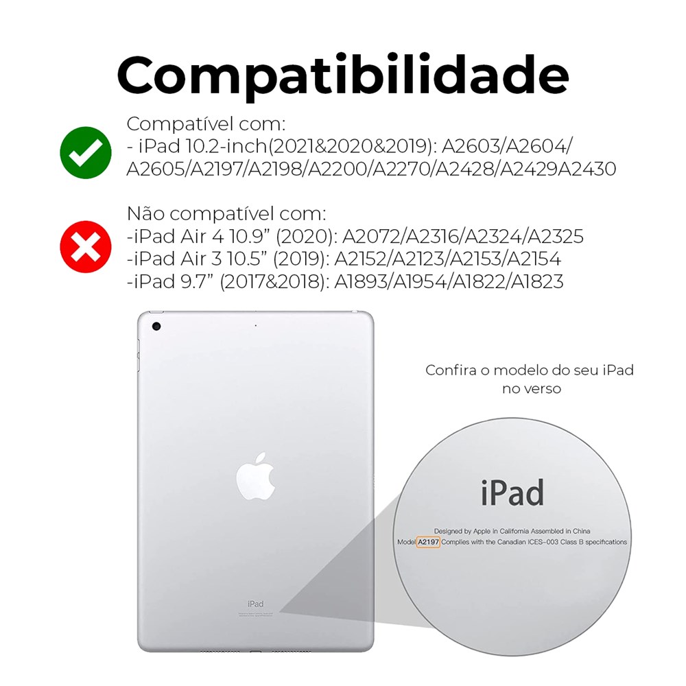 Capa iPad Armadura Completa 8/9ª Geração 10.2 2019 - Protetor de Tela e á Prova de Choque WB