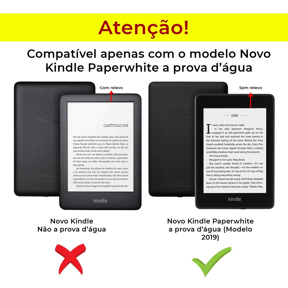 Capa Kindle Paperwhite A Prova D'água Couro Premium Wb