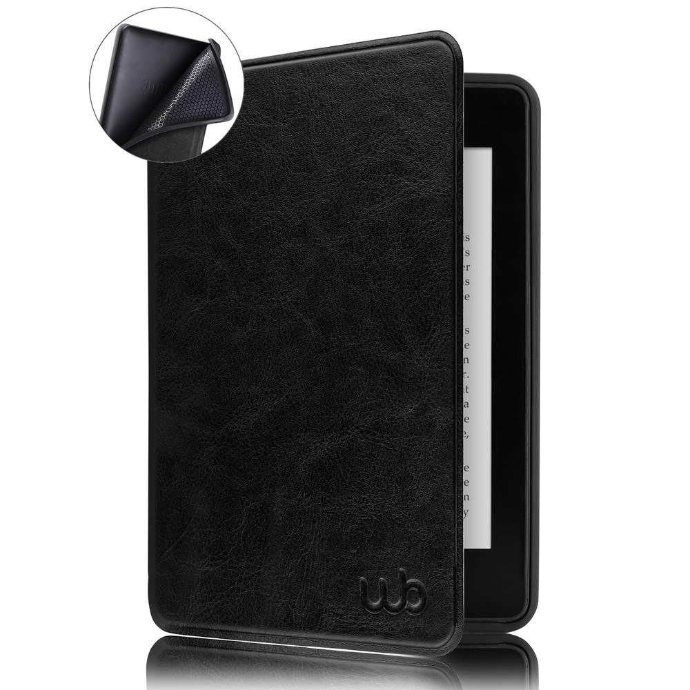 Capa Novo Kindle 10ª Geração WB® - Auto Hibernação Sensor Magnético Couro Premium Silicone Flexível Preta